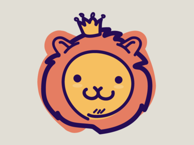 Lionking Jr cute doodle hand crafted illustration king lion minimalist vector