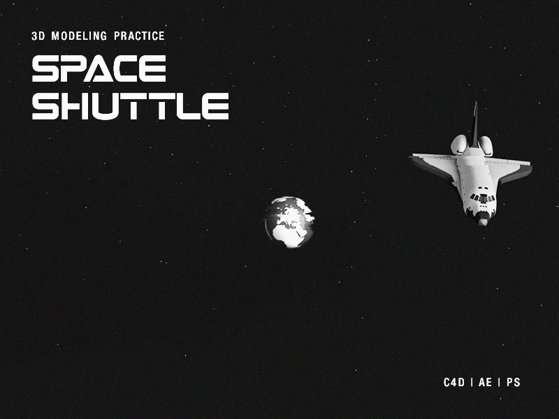 3D Modeling Practice – Space Shuttle 3d 3d modeling after effects c4d design earth gif gif animation orbiting photoshop plane shuttle space space shuttle