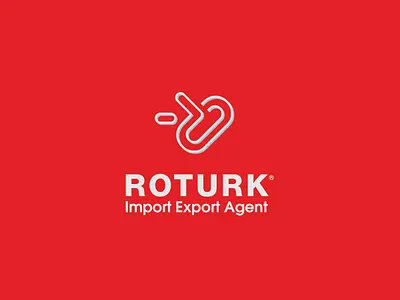 Roturk / Logo Design agent brand export icon import logo logo design logotype r red transfer transference transport way