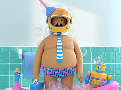 PERSONA! 3d c4d character duck man octane pato persona render robot