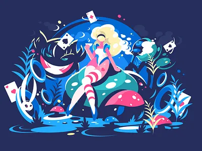 Vectorstock 22313855 ace adobe alice alice in wonderland aliceinwonderland cards fantasia flat flat 2d geometric future futuristic illustration illustrator modern vector vectorstock