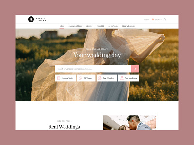 Brides Central Preview design enquiry filter form front end gallery icons layout links map menu mockup navigation page slider tags ui ux web website