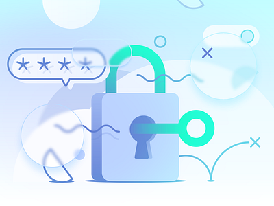 Password Protection 2d branding darkcube design digitalart email email app generated illustration key landing page lock login password security system translucent ui ux vector web