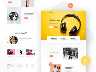 Sassnex- V2, Headphone Product Landing page agency best shot 2019 branding color design e commerce freelance design homepage illustration landing page minimal new idea product template typography ui uidesign uxdesign web website