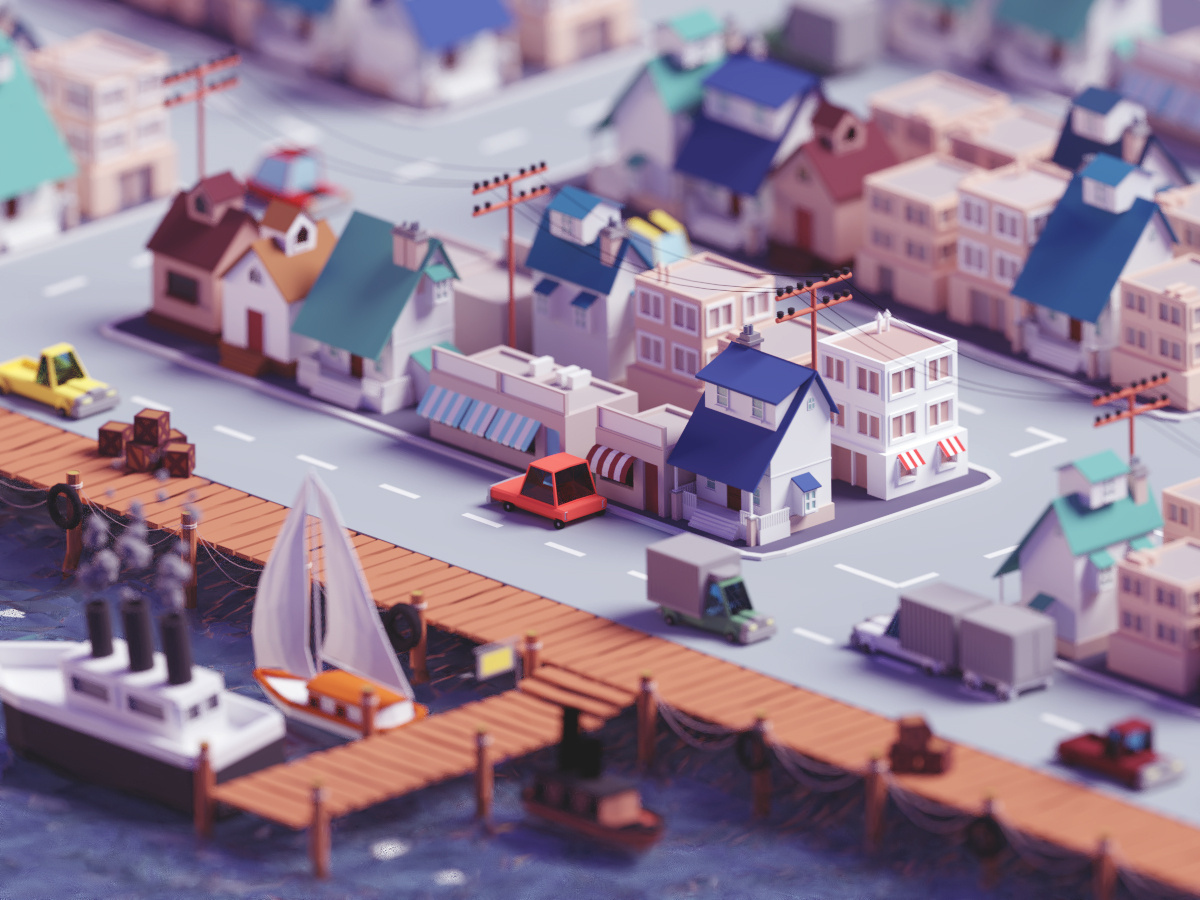 Example of Low poly fishing village (2019 version)