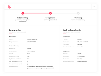 Ambulance transport request app dasboard healthcare progress progressbar ui