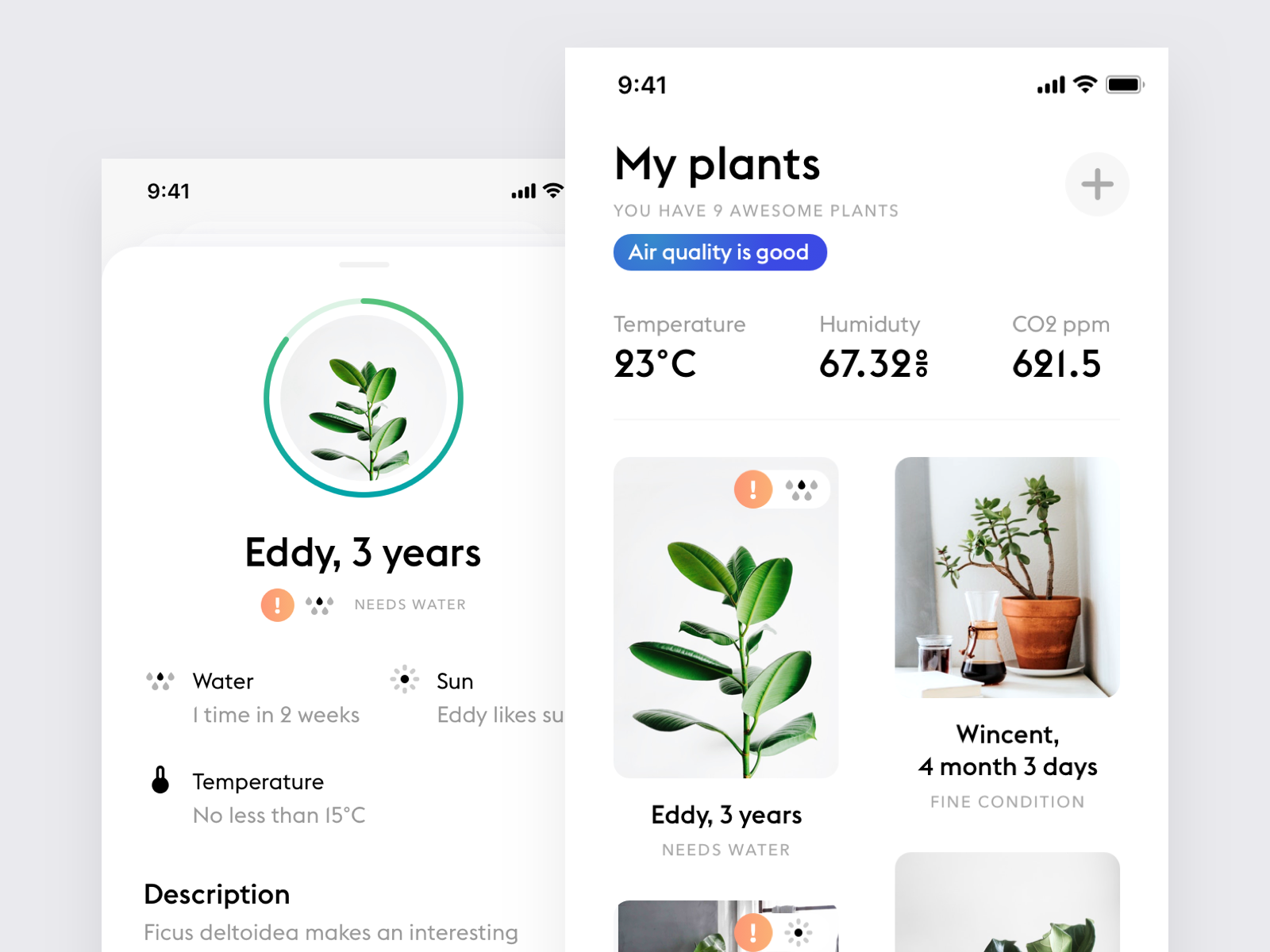 Example of My plants app