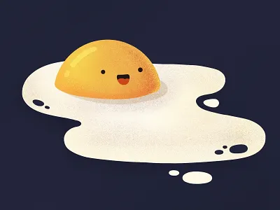 Breakfast Egg! breakfast egg emoji face food icon illustration procreate smile yolk
