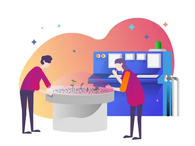 Fancy Illustrations blue character colorful grow illustration it man stars startup vector web work