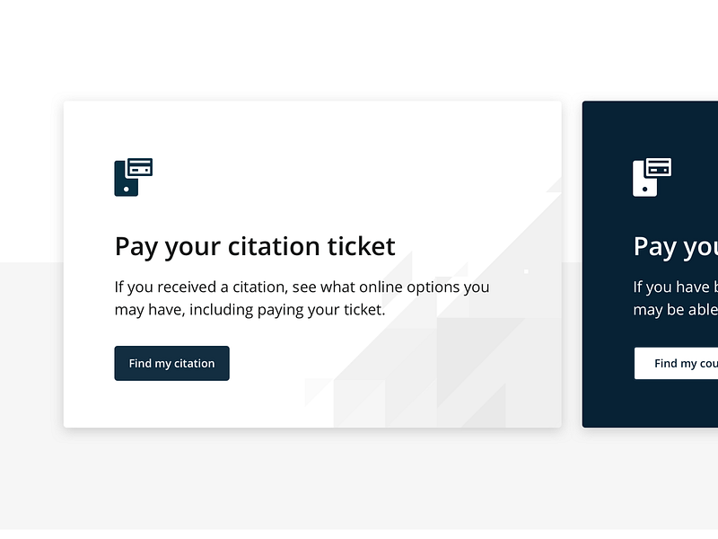 NC Judicial Branch - Landing Page blue cards clean desktop flat landing minimal modern simple
