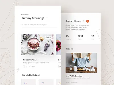 Food App Concept 2.0 10 10clouds app bright clean clouds cook cooking design flat food minimal minimal app minimalistic recipie ui ux white