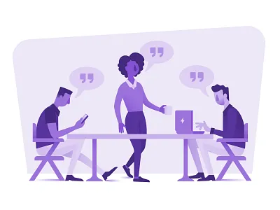 Workplace Characters business character character design diversity flat illustration meeting minimal monochromatic office people start up team tech vc