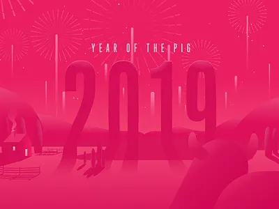 Year of the Pig [Frame 02] 2d animation art design gareso illustration motion motion graphics pig pink vector