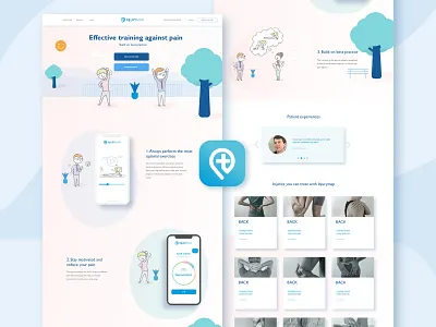 Health App Web Design and Logo Icon adobe illustrator branding design illustration logo ui