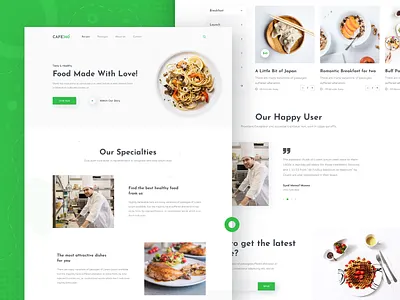Cafe360 - Restaurant Landing Home 2019 trend animation app best website 2018 branding color design first shot flat illustration isometric landing page minimal restaurant typography ui ux vector web website
