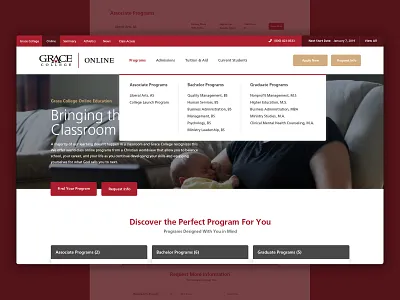 Grace Online button christian college education education website faith grace higher indiana online red website