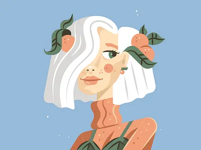 Orange Head In My Style draw this in your style eye face fashion female fruit girl hair lady oranges portrait sweater turtleneck woman