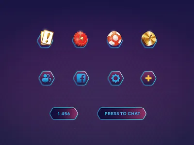 Poker Game UI Icons card game casino chip concept game art game asset game ui icons mobile ui