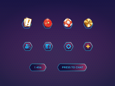 Poker Game UI Icons card game casino chip concept game art game asset game ui icons mobile ui