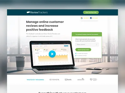 Review Trackers | Landing page cro lander landingpage leadgen lp retail saas services tech web