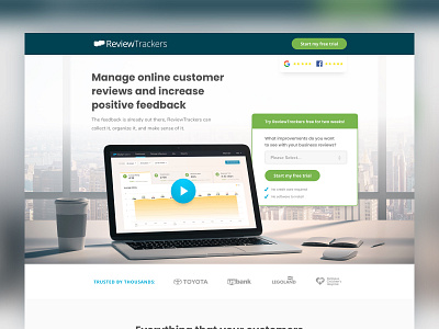 Review Trackers | Landing page cro lander landingpage leadgen lp retail saas services tech web