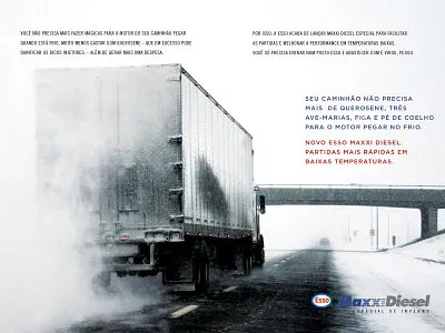 Anúncio Esso Maxxi Diesel branding typography