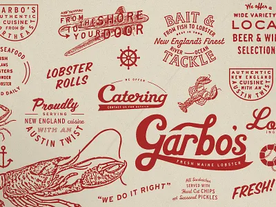 Garbo's branding cool fun identity illustration lettering logo matt thompson script texture type typography work