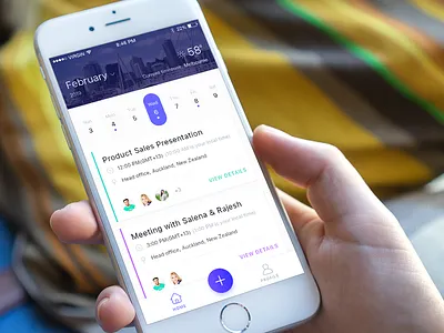 Calendar App calendar app calender cards clean color date design meeting sketch app typography ui ux weather