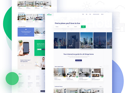 Listing Real Estate Landing Page agency agency landing page building clean landing page flat home rent house sale land sale landing page listing minimal mortgage real estate rent ui user experience userinterface web website