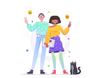 Hi there! 10clouds affinity cat characters design illustration smile welcome