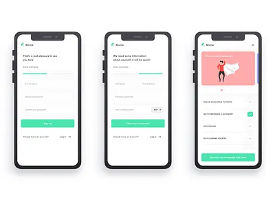 Givme - Onboarding app design development digital experience interactive intuitive navigation personal prototyping ui user experience ux