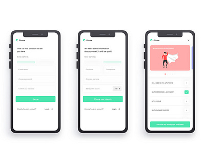 Givme - Onboarding app design development digital experience interactive intuitive navigation personal prototyping ui user experience ux