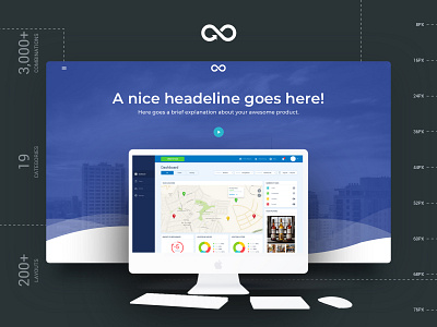 FREEBIE - Headers Styles design free freebie header design kit landing page multipurpose prototype sketch startup template ui kit website