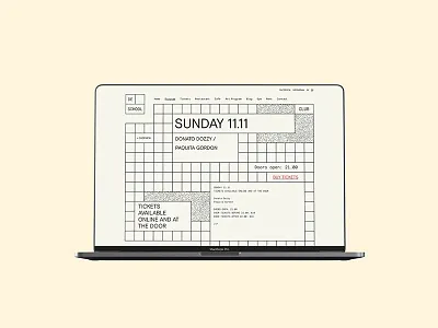 De School - Homepage for a club amsterdam brutalist cafe club de school design digital digitaldesign exhibition space grid gym pattern restaurant ui ux