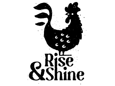 Rise & Shine animal barn barnyard black and white chicken cockadoodledoo farm farmlife hen illustration procreate rise and shine rooster roosters