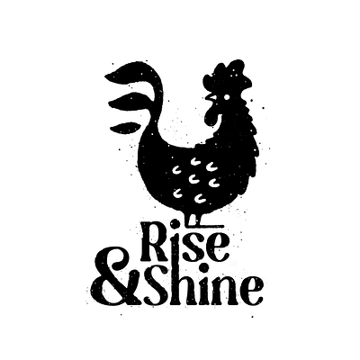 Rise & Shine animal barn barnyard black and white chicken cockadoodledoo farm farmlife hen illustration procreate rise and shine rooster roosters