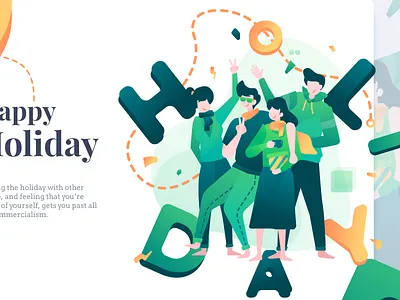 Happy Holiday V.02 clean design ecommerce holiday holiday card homepage icon illustration onboard service vector website