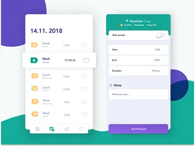 Attendance System - Fingera app attendance illustration minimalistic mobile mobileapp ui uiux ux