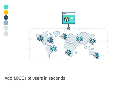 Map Illustration Users Locations colour palette illustration maps users
