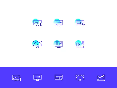 UI Icon Set gradient icon set interface modern outline pixel perfect purple ui