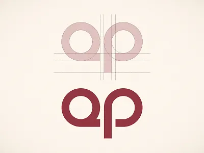 Quiet Pictures - Grid branding concept cinema logomark film roll flat logo design identity designer movie production q p clever letters qp monogram initials red logos simple geometric grid smart brand tape recorder logos