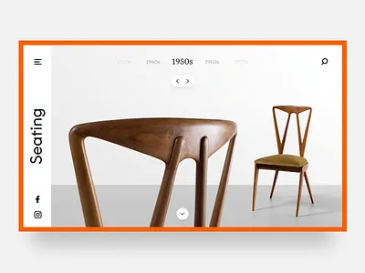 Daily UI #003 / Landing Page 1950 above the fold chair dailyui dailyui 003 figma first screen furniture header landing page seating site ui vintage