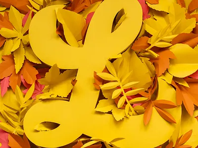 L for Leaf Fall | COLORS autumn handcrafted illustration leaf lettering paperart papercraft set design typography