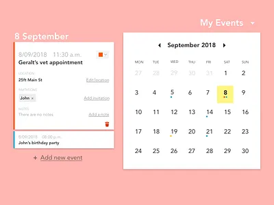 DailyUI #038 - Calendar calendar daily ui daily ui challenge dailyui dropdown event calendar