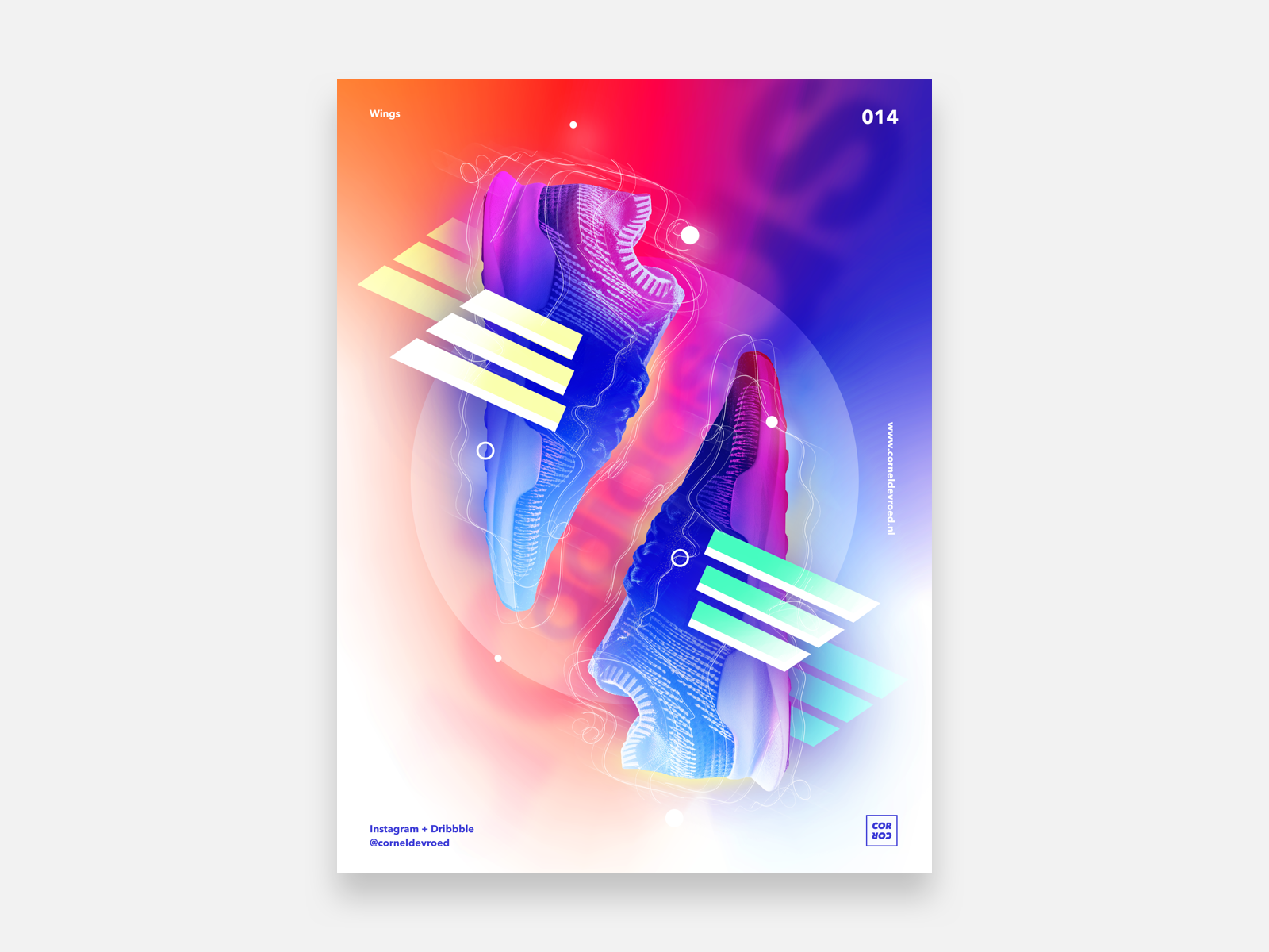 014 - Wings adidas color gradient mint poster posterdesign posterdesigns sketch wings
