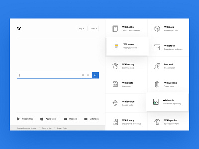 Wikipedia.org clean concept dashboard design layout minimal project search ui ux web wikipeadia wikipedia