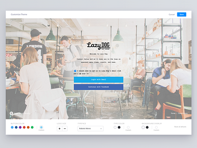 Wisely Theme Editor builder editor layers platform restaurant splash ui ux web