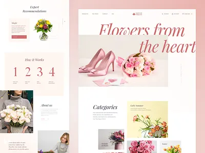 Flowers Shop - Homepage design grid homepage typography ui uidesign web website