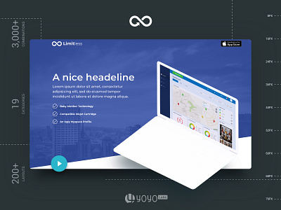 Header Styles Collection design free freebie header design header exploration landing page multipurpose sketch startup template templatedesign web website