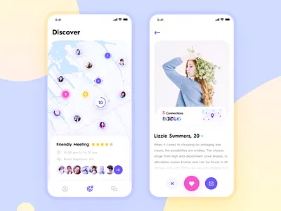 Dating App Concept chat dating dating app map meeting mobile ui search social ux